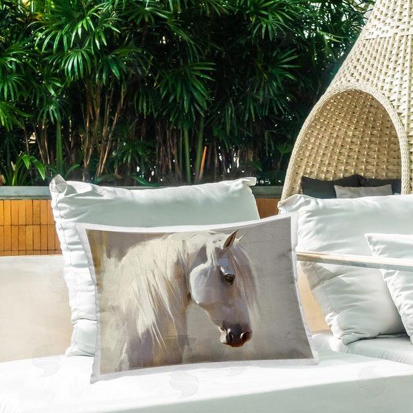 Stupell Industries Svetlana Aleynikova | White Moon Horse Throw Pillow
