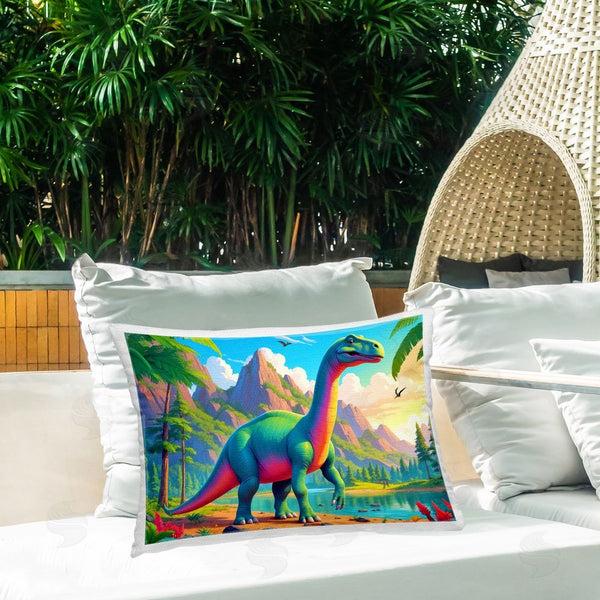 Stupell Industries Tabz Jones | Vibrant Brontosaurus By River Throw Pillow