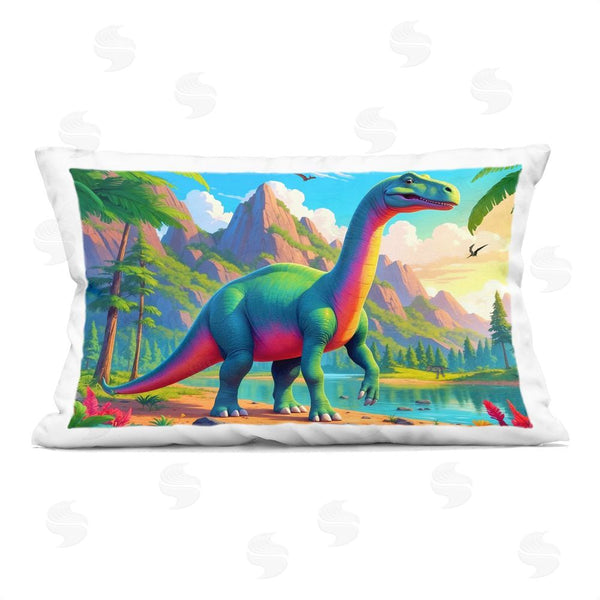 stupell industries Tabz Jones | Vibrant Brontosaurus by River Throw Pillow