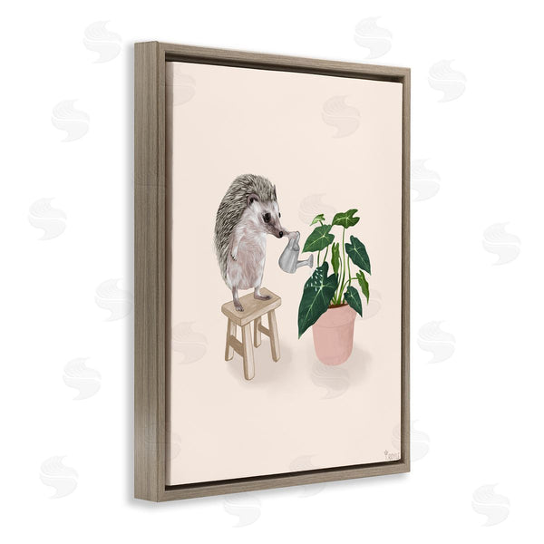 Stupell Industries Tara Royle | Hedgehog Watering Plant