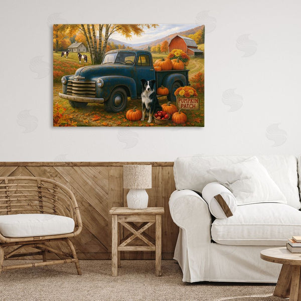 Stupell Industries Tom Crehan | Autumnal Farmland Collie Dog Wall Art