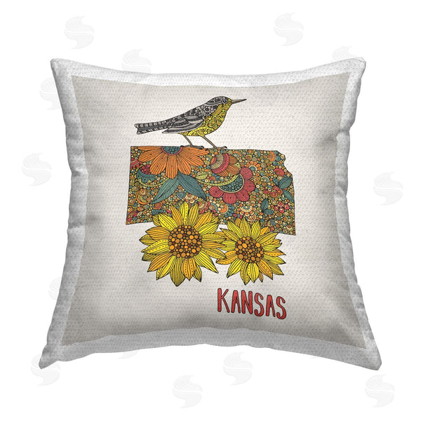 Stupell Industries Valentina Harper | Kansas State Sunflower Printed Throw Pillow