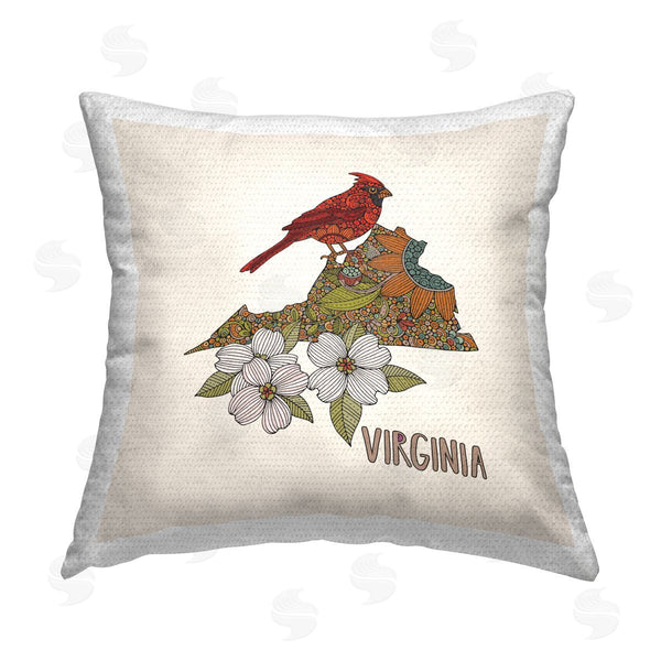 Stupell Industries Valentina Harper | Virginia Patterned State Flower Printed Throw Pillow