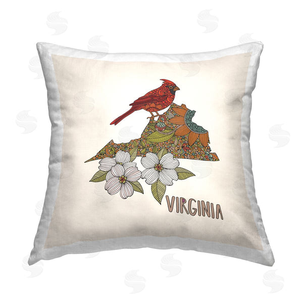 stupell industries Valentina Harper | Virginia Patterned State Flower Printed Throw Pillow