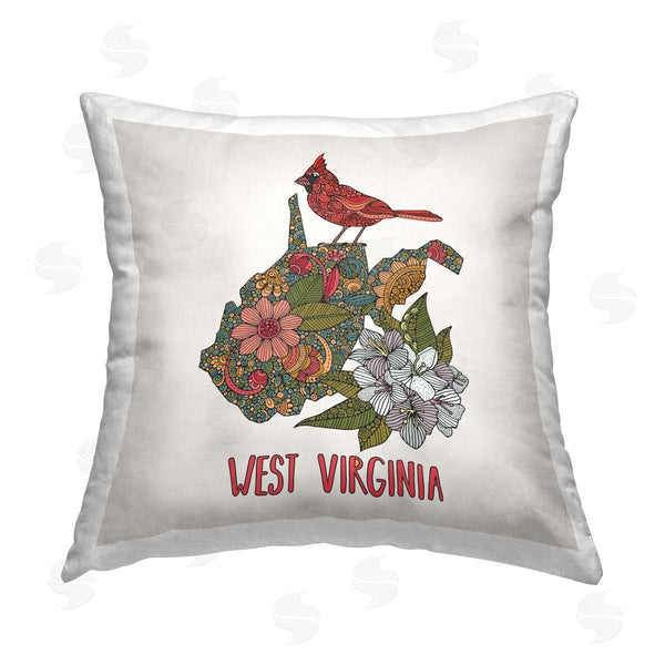 stupell industries Valentina Harper | West Virginia Floral Blossom Printed Throw Pillow