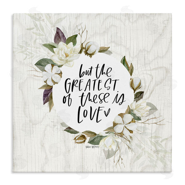 stupell industries Valerie Wieners | Greatest Love Typography Quote Classic White Floral Border Wall Art