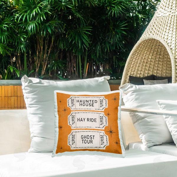 Stupell Industries Veronique Charron | Halloween Activities Tickets Printed Throw Pillow