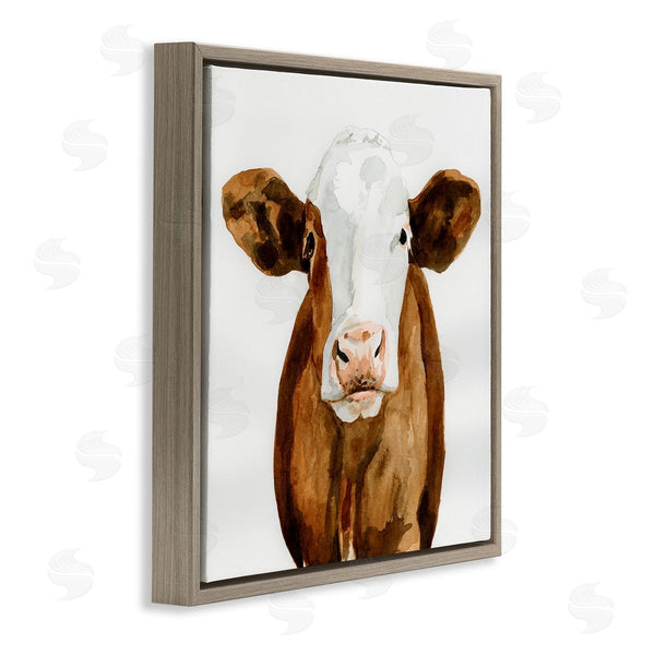 Stupell Industries Victoria Barnes | Country Cow Minimal Portrait
