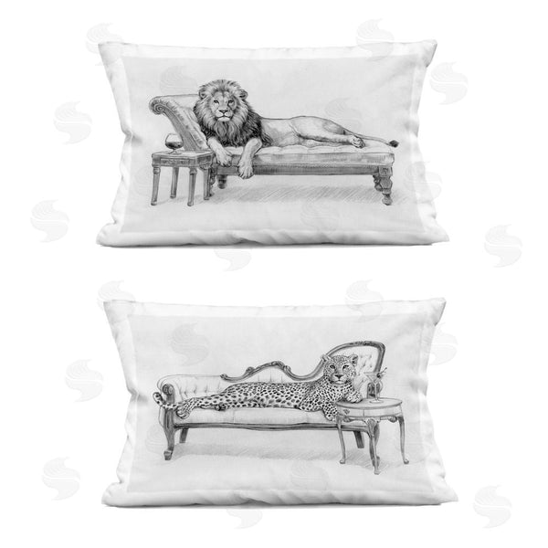 stupell industries Victoria Barnes | Lounging Beasts Wildlife Throw Pillow
