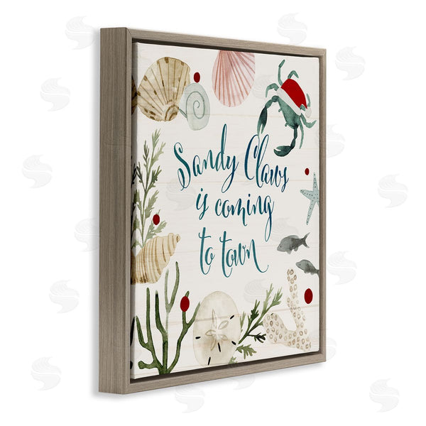 Stupell Industries Victoria Barnes | Santa Claus Nautical Holiday Pun