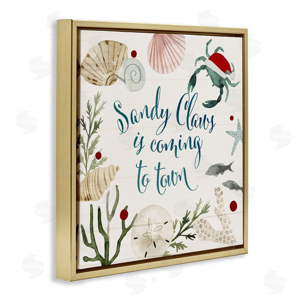 Stupell Industries Victoria Barnes | Santa Claus Nautical Holiday Pun