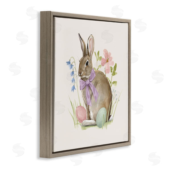 Stupell Industries Victoria Barnes | Spring Bunny Rabbit Easter Eggs Blossoming Flowers Wall Art