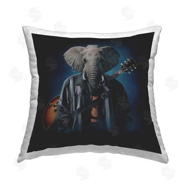stupell industries Vincent Hie | Elephant Cooper Musician Printed Throw Pillow