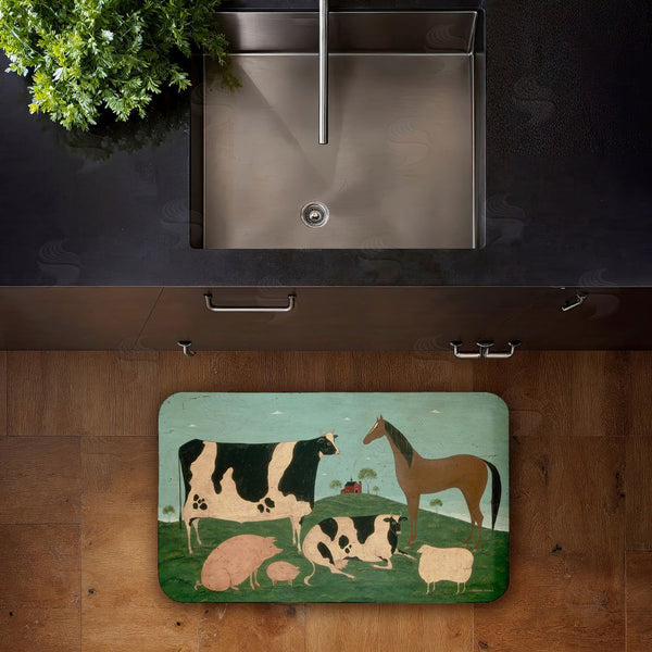 Stupell Industries Warren Kimble | Friend Indeed Farm Animals Anti-Fatigue Mat