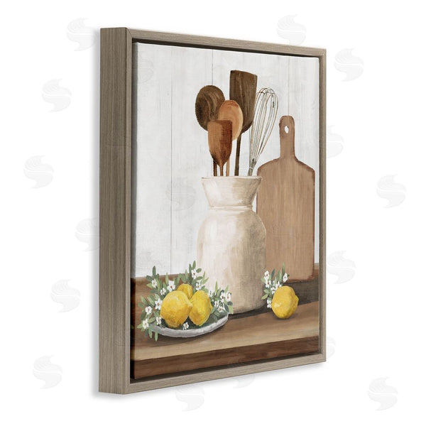 Stupell Industries White Ladder | Country Kitchen & Lemons Wall Art