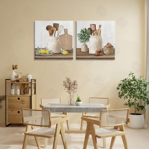 Stupell Industries White Ladder | Country Kitchen Setup Wall Art