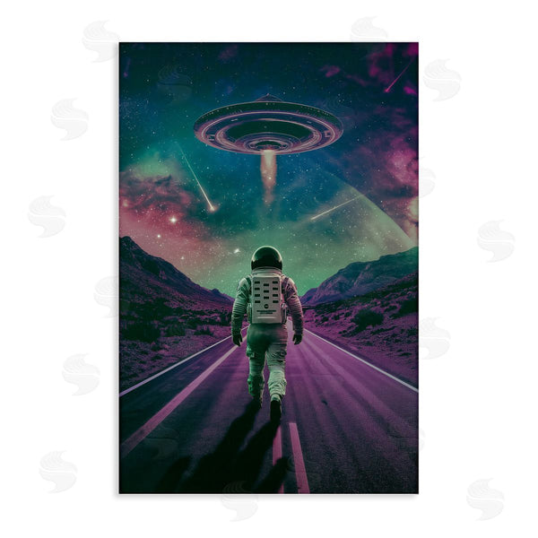 stupell industries Wumples | Alien Spaceship over Astronaut