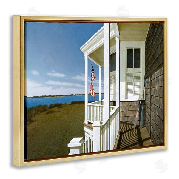 Stupell Industries Zhen-Huan Lu | Cape House Porch With Flag