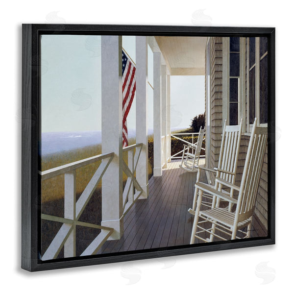 Stupell Industries Zhen-Huan Lu | Rocking Chairs On Cape Porch