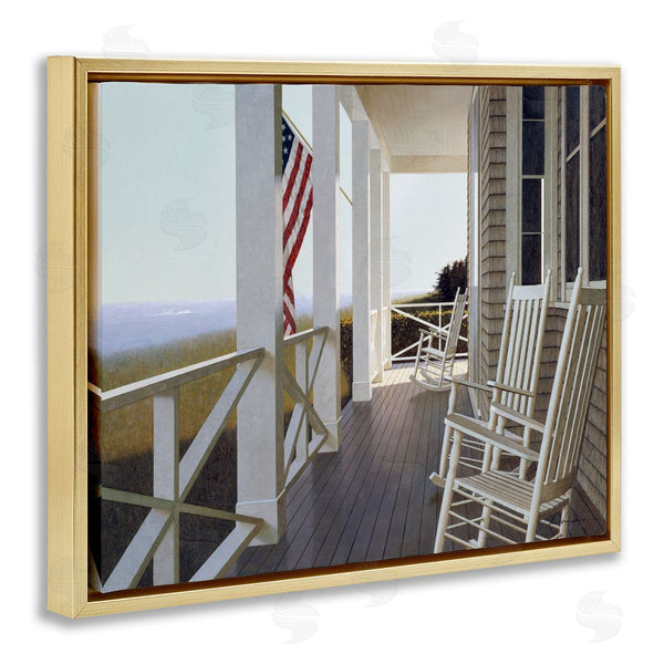 Stupell Industries Zhen-Huan Lu | Rocking Chairs On Cape Porch