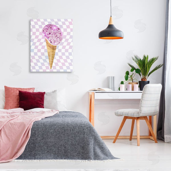 Stupell Industries Ziwei Li | Checkered Disco Ice Cream Wall Art