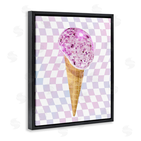 Stupell Industries Ziwei Li | Checkered Disco Ice Cream Wall Art