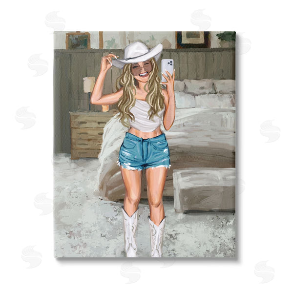 stupell industries Ziwei Li | Cowgirl Glam Selfie Wall Art