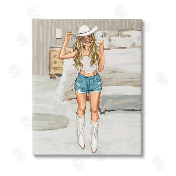 stupell industries Ziwei Li | Cowgirl Selfie Portrait Wall Art