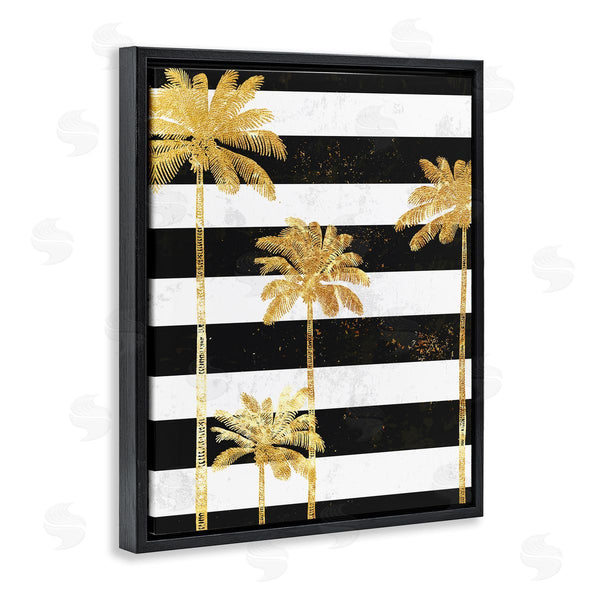 Stupell Industries Ziwei Li | Golden Palm Trees Bold Stripes