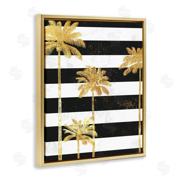 Stupell Industries Ziwei Li | Golden Palm Trees Bold Stripes
