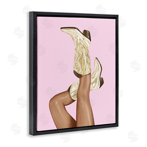 Stupell Industries Ziwei Li | Pink Country Cowgirl Boots
