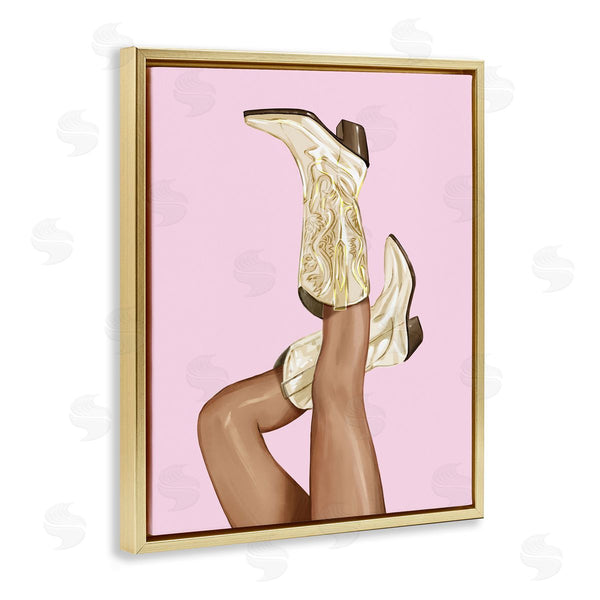 Stupell Industries Ziwei Li | Pink Country Cowgirl Boots
