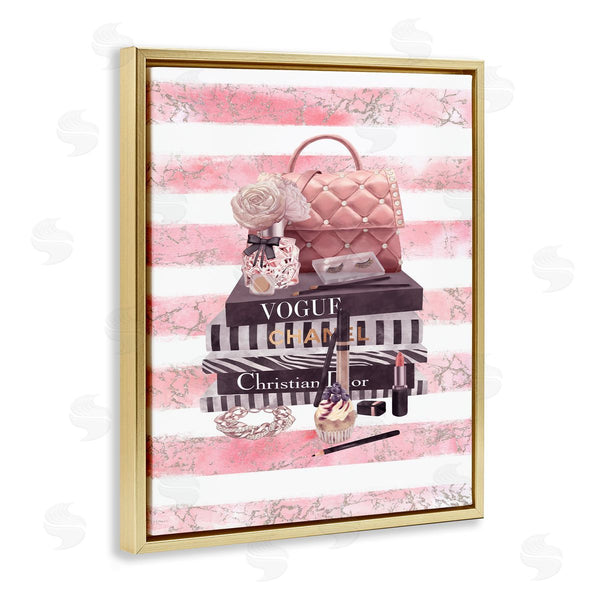 Stupell Industries Ziwei Li | Pink Quilted Purse Fashion Books