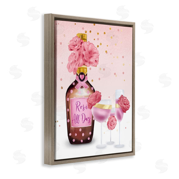 Stupell Industries Ziwei Li | Rosé All Day With Pink Polka Dots