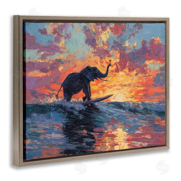Stupell Industries Ziwei Li | Sunset Surf Elephant Wall Art