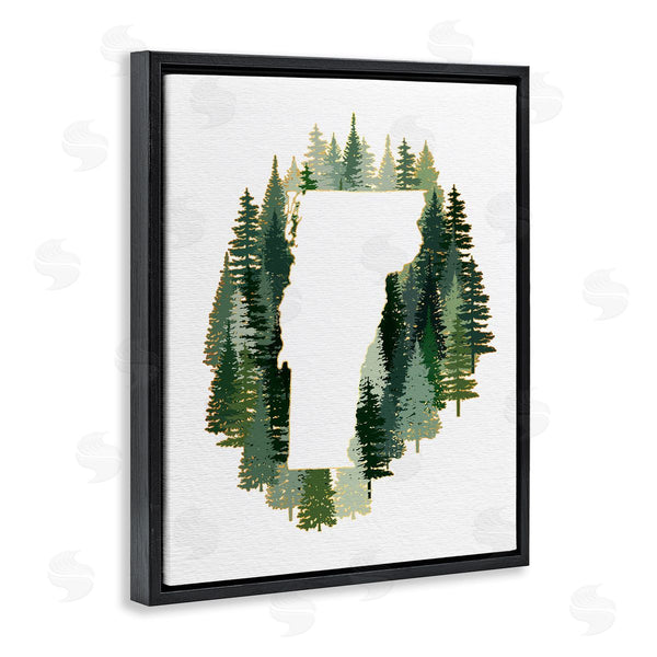 Stupell Industries Ziwei Li | Vermont State Outline Pine Tree Green Forest
