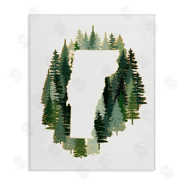 stupell industries Ziwei Li | Vermont State Outline Pine Tree Green Forest