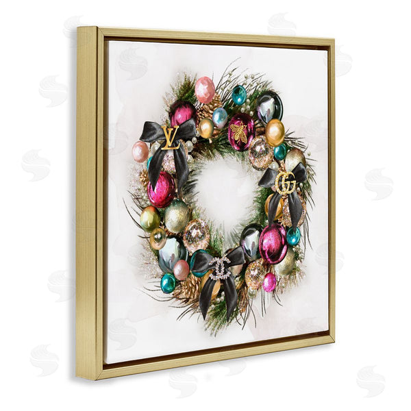 Stupell Industries Ziwei Li | Winter Holiday Wreath Glam Accents