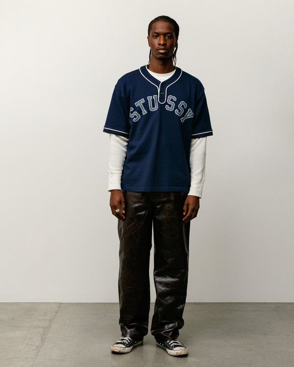 stüssy ARCH BASEBALL JERSEY Navy