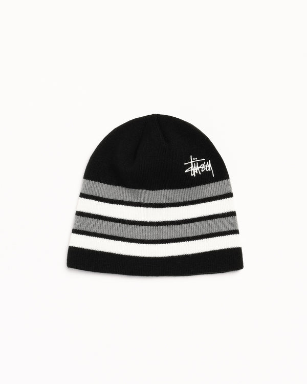 stüssy BASIC STRIPE SKULLCAP Black