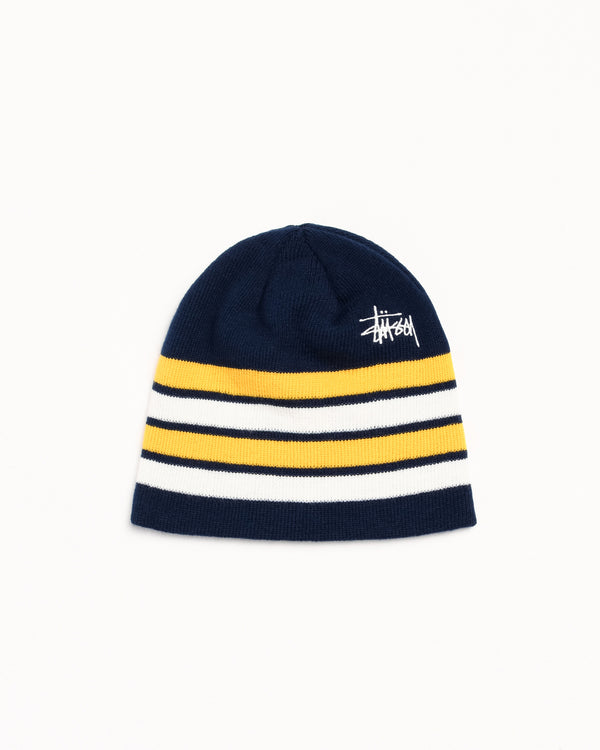stüssy BASIC STRIPE SKULLCAP Navy