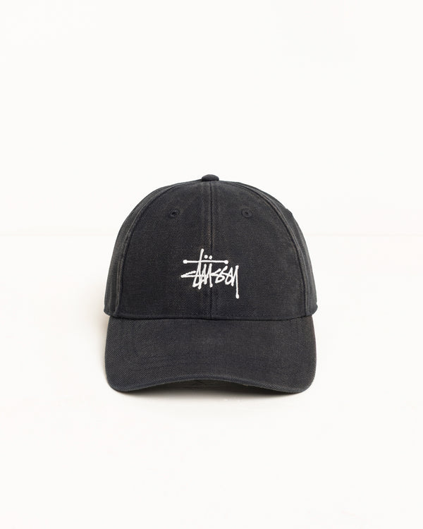 stüssy BASIC STÜSSY CAP WASHED CANVAS Black