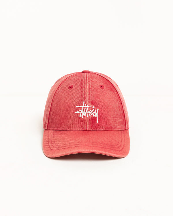 stüssy BASIC STÜSSY CAP WASHED CANVAS Red