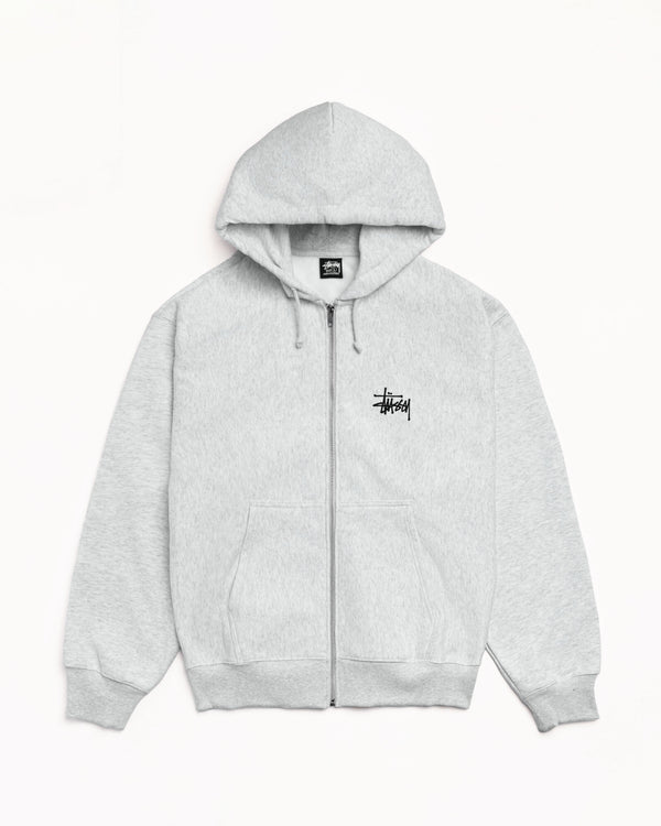 stüssy BASIC STÜSSY ZIP HOODIE Ash Heather