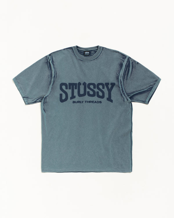 stüssy BURLY STONE WASHED TEE Navy
