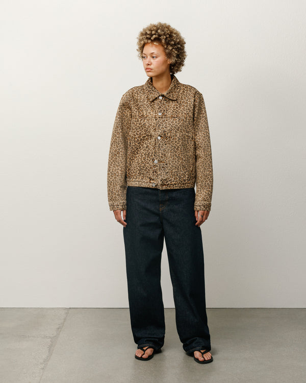 Stüssy DENIM TRUCKER JACKET Leopard