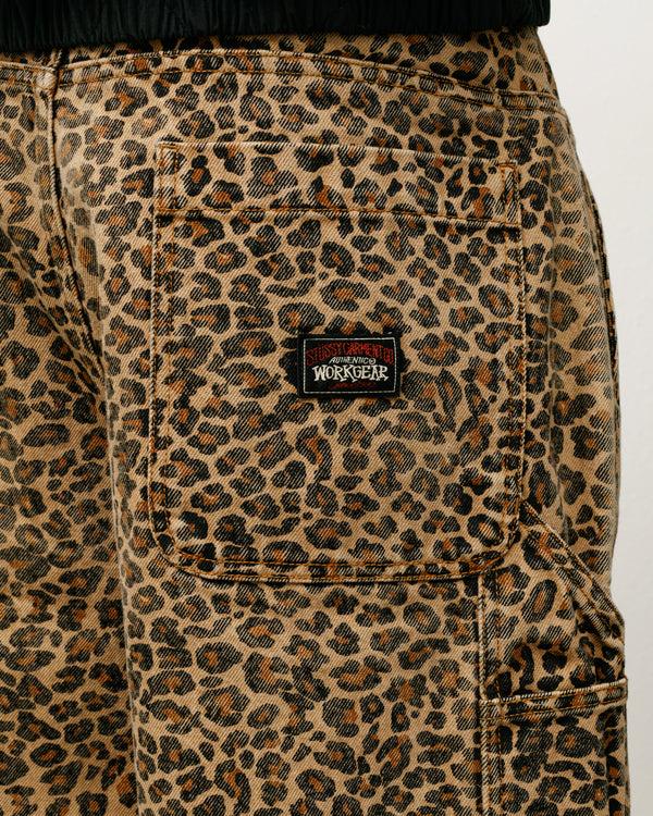 Stüssy DENIM WORK SHORT Leopard