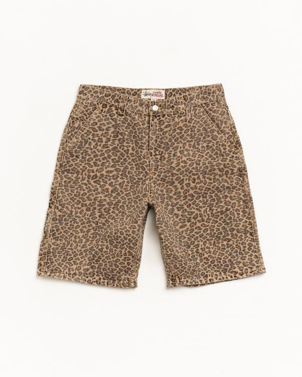 Stüssy DENIM WORK SHORT Leopard