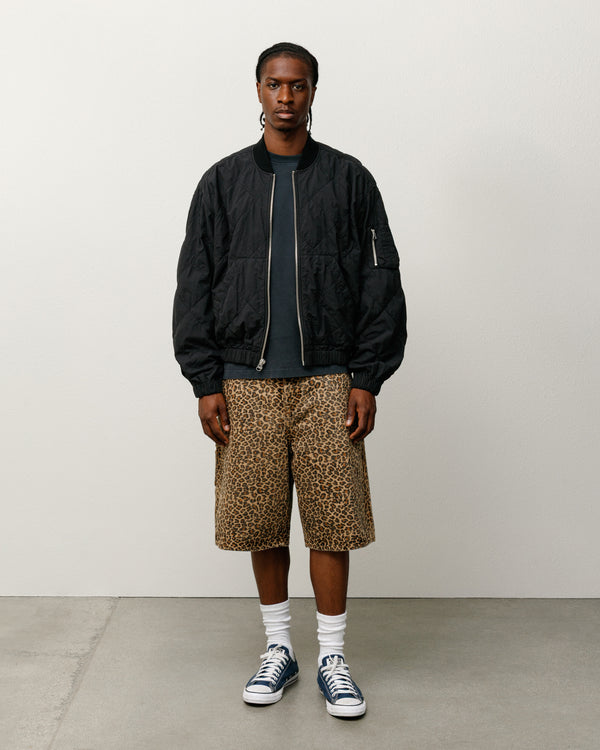 stüssy DENIM WORK SHORT Leopard