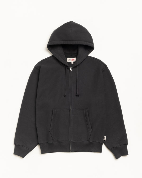 stüssy FLEECE ZIP HOODIE Black